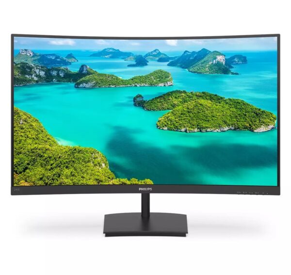 MONITOR Philips 23.6 inch, home | office, VA, Full HD (1920 x 1080), Wide | curbat, 250 cd/mp, 4 ms, HDMI | VGA, „241E1SC/00” (timbru verde 7 lei)