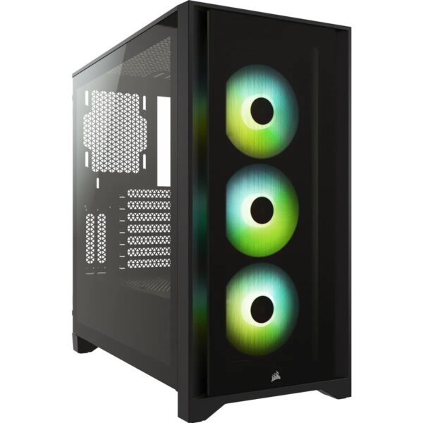 CARCASA CORSAIR Middle Tower, ATX, „iCUE 4000X RGB”, fara sursa, sticla securizata, fan x 2, USB 3.0 x 1, USB 3.1 gen 2 Type-C x 1, Jack 3.5 mm x 1, mesh pt. filtrare praf, negru, „CC-9011204-WW” (timbru verde 0.16 lei)