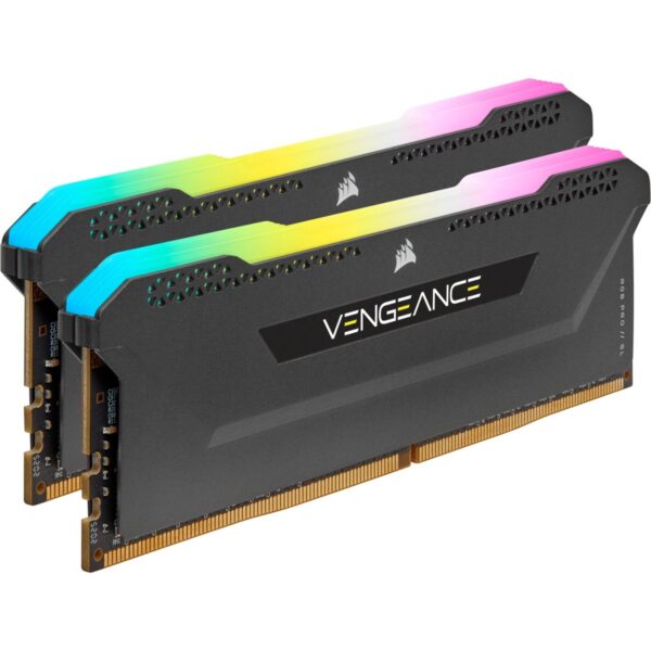 Memorie DDR Corsair DDR4 32 GB, frecventa 3200 MHz, 16 GB x 2 module, radiator, iluminare RGB, „CMH32GX4M2E3200C16”