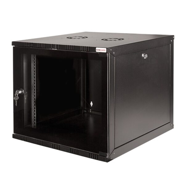 CABINET 19″ LOGILINK 9U 540x550mm, fixare pe perete, Flatpack (dezasamblat), usa sticla cu blocare, otel 1.5mm, sarcina maxima 50Kg, „W09A54B”