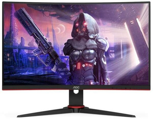 MONITOR AOC – gaming 23.6 inch, Gaming, VA, Full HD (1920 x 1080), Wide | curbat, 250 cd/mp, 1 ms, HDMI | VGA | DisplayPort, „C24G2AE/BK” (timbru verde 7 lei)