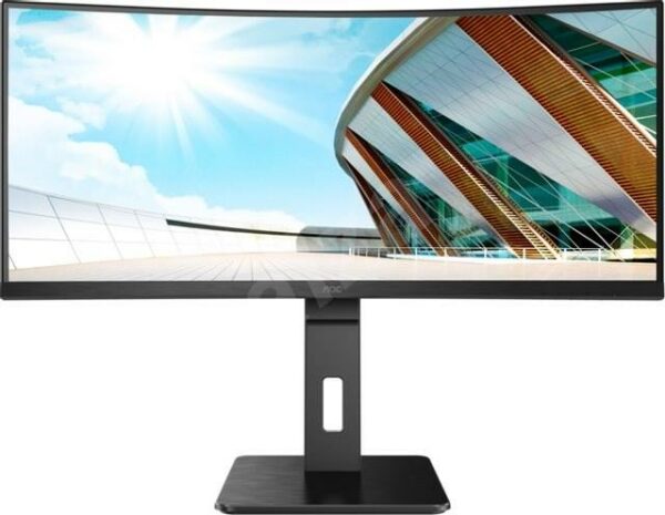 MONITOR AOC – gaming 34 inch, Gaming, VA, UWQHD (3440 x 1440), Wide | curbat, 300 cd/mp, 1 ms, HDMI | DisplayPort, „CU34P2A” (timbru verde 7 lei)