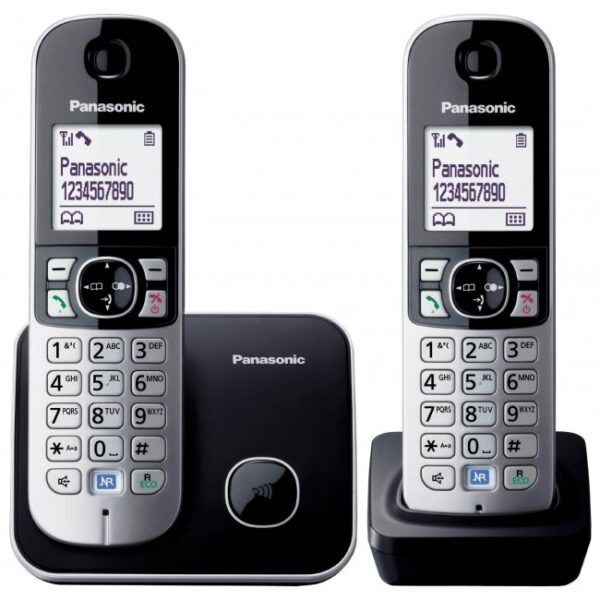 Telefon DECT twin, negru, KX-TG6812FXB, Panasonic, „KX-TG6812FXB” (timbru verde 0.8 lei)
