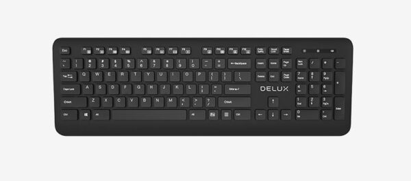 TASTATURA DELUX, wireless, 104 taste, multimedia 12 combinatii FN , USB, negru, „K193G-BK” (timbru verde 0.8 lei)