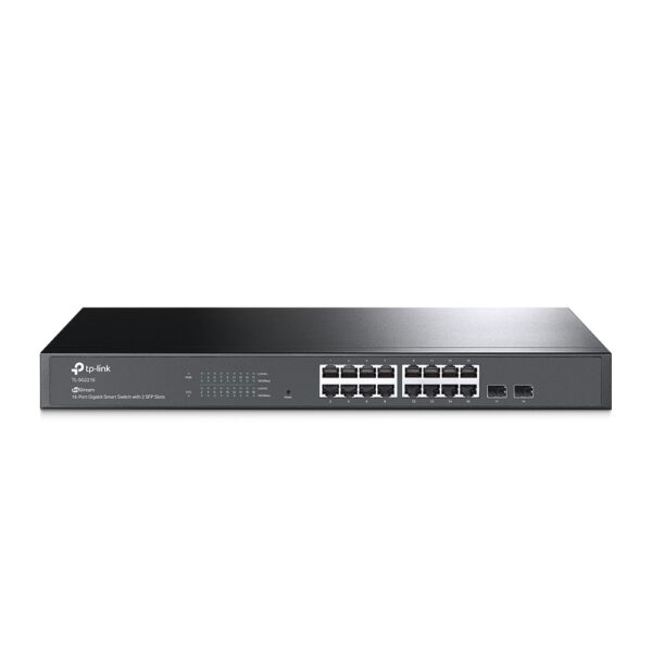 SWITCH TP-LINK L2+ cu management 16 porturi Gigabit + 2 sloturi SFP, carcasa metalica, rackabil „TL-SG2218” (timbru verde 2 lei)