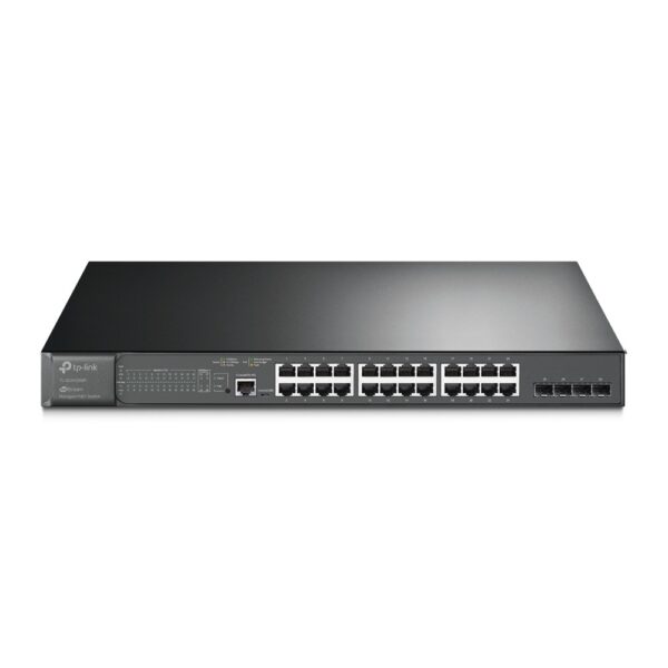 Switch TP-Link cu management L2, 24 Porturi Gigabit POE+, 4xxxx Gigabit SFP Slots, 1xxxx RJ45 Console Port, 1xxxx Micro-USB Console Port „TL-SG3428MP” (timbru verde 2 lei)