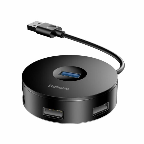 HUB extern Baseus, porturi USB: USB 3.0 x 1 + USB 2.0 x 3, conectare prin USB 3.0, negru, „CAHUB-F01” (timbru verde 0.8 lei) – 6953156284234