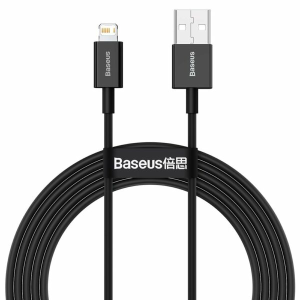 CABLU alimentare si date Baseus Superior, Fast Charging Data Cable pt. smartphone, USB la Lightning Iphone 2.4A, 2m, negru „CALYS-C01” (timbru verde 0.08 lei) – 6953156205451