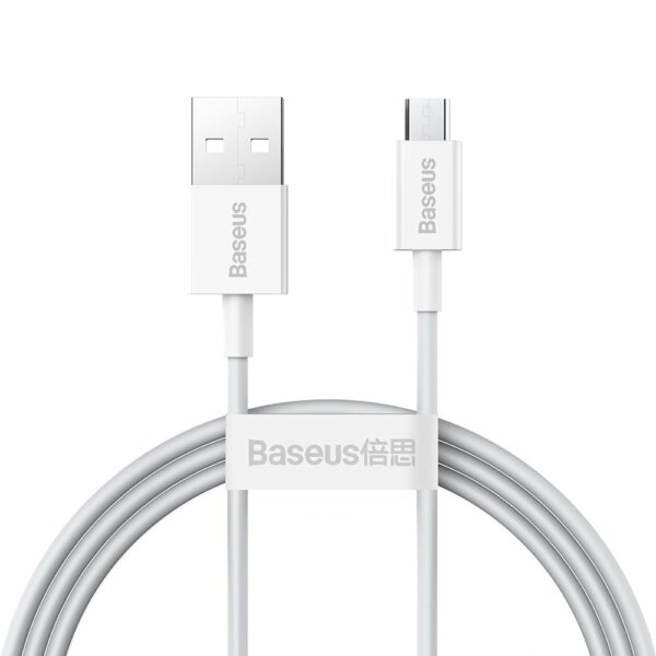 CABLU alimentare si date Baseus Superior, Fast Charging Data Cable pt. smartphone, USB la Micro-USB 2A, 1m, alb „CAMYS-02” (timbru verde 0.08 lei) – 6953156208490