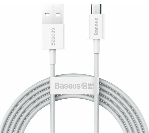 CABLU alimentare si date Baseus Superior, Fast Charging Data Cable pt. smartphone, USB la Micro-USB 2A, 2m, alb „CAMYS-A02” (timbru verde 0.08 lei) – 6953156208506