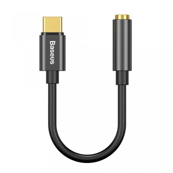 CABLU ADAPTOR Baseus, USB Type-C(T) to Jack 3.5mm(M), lungime 10.5 cm, negru „CATL54-01” (timbru verde 0.08 lei) – 6953156297845