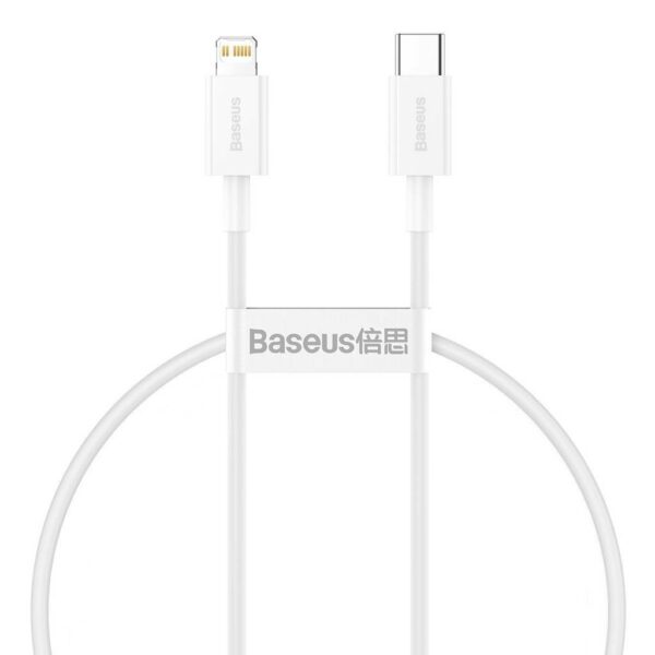 CABLU alimentare si date Baseus Superior, Fast Charging Data Cable pt. smartphone, USB Type-C la Lightning Iphone PD 20W, 0.25m, alb „CATLYS-02” (timbru verde 0.08 lei) – 6953156205291