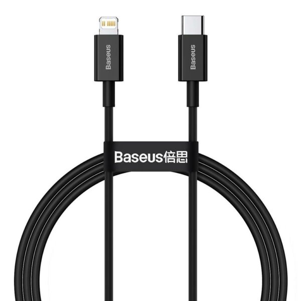 CABLU alimentare si date Baseus Superior, Fast Charging Data Cable pt. smartphone, USB Type-C la Lightning Iphone PD 20W, 1m, negru „CATLYS-A01” (timbru verde 0.08 lei) – 6953156205307