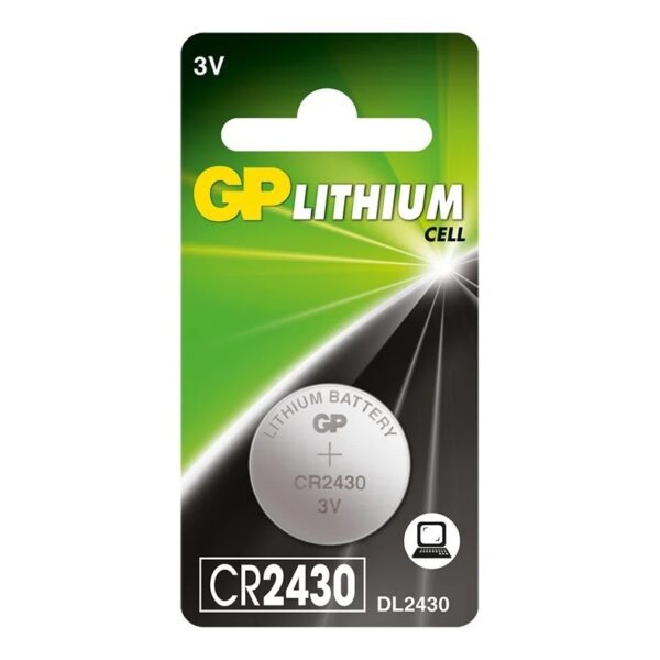 Baterie GP Batteries, butoni (CR2430) 3V lithium, blister 1 buc. ” GPCR2430-2C1″ „GPPBL2430037” – 945242 (timbru verde 0.01 lei)