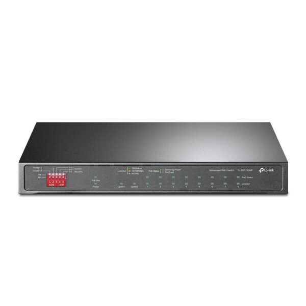 SWITCH TP-LINK 10-Port Gigabit Desktop Switch cu 8-Port PoE+, 123W total power, carcasa metal „TL-SG1210MP” (timbru verde 2 lei)