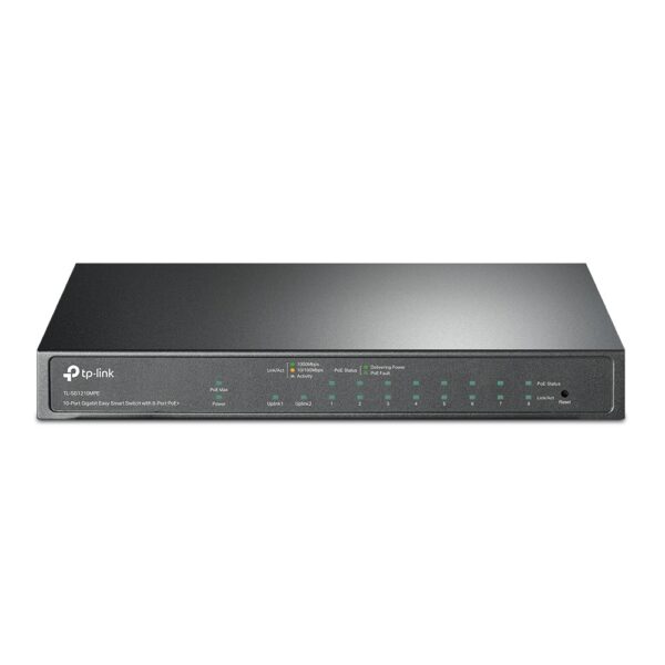 SWITCH TP-LINK 10-Port Gigabit Desktop Switch cu 8-Port PoE+, 123W total power, carcasa metal „TL-SG1210MPE” (timbru verde 2 lei)