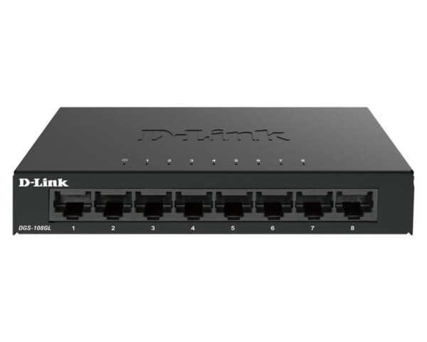 SWITCH D-Link, Gigabit x 8, carcasa metalica, „DGS-108GL” (timbru verde 2 lei)