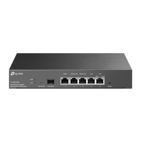 ROUTER TP-LINK wired Gigabit, 1 WAN + 2 LAN + 2 WAN/LAN + 1 Gigabit SFP, „ER7206” (timbru verde 0.8 lei)