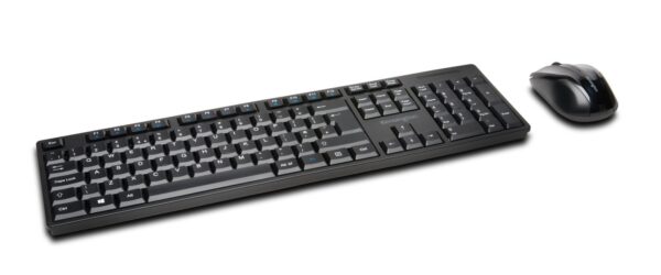 KIT wireless Kensington, „Profit Low-Profile”, tastatura wireless 104 taste + mouse wireless 1200dpi, 3 butoane, rotita scroll, negru, „K75230UK” (timbru verde 0.8 lei)