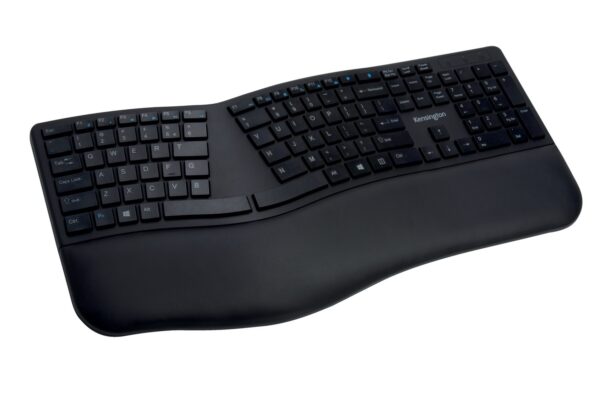 TASTATURA Kensington, „Profit Ergo”, wireless, Bluetooth | 2.4GHz, 108 taste, palmrest, negru, „K75401UK” (timbru verde 0.8 lei)