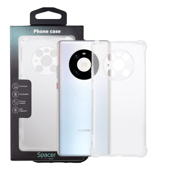 Husa Huawei telefon Mate 40 Pro, transparent, tip back cover, protectie suplimentara antisoc la colturi, material flexibil TPU, „SPPC-HU-MT-40P-CLR”