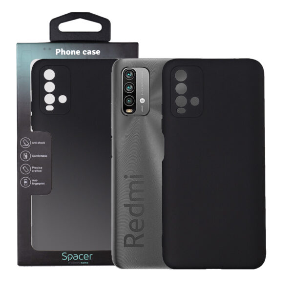 Husa Xiaomi Redmi Note 9 Spacer, negru, grosime 2mm, material flexibil silicon + interior cu microfibra „SPPC-XI-RM-N9-SLK”