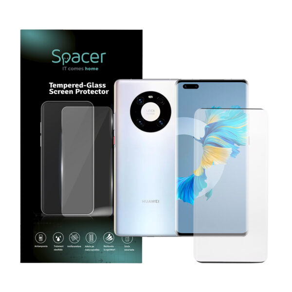 FOLIE STICLA Spacer pentru Huawei Mate 40 Pro, grosime 0.3mm, acoperire totala ecran, strat special anti-ulei si anti-amprenta, Tempered Glass „SPPG-HU-MT-40P-TG”