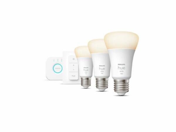 SET 3 becuri smart LED Philips, soclu E27, putere 9.5W, forma clasic, lumina alb calda, alimentare 220 – 240 V, „000008719514289130” (timbru verde 1.35 lei)