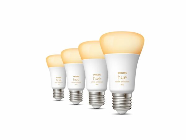 SET 4 becuri smart LED Philips, soclu E27, putere 6W, forma clasic, lumina toate nuantele de alb, alimentare 220 – 240 V, „000008719514328280” (timbru verde 1.80 lei)