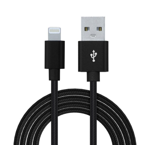 CABLU alimentare si date SPACER, pt. smartphone, USB 2.0 (T) la Lightning (T), pentru Iphone,Braided,Retail pack, 1m, black, „SPDC-LIGHT-BRD-BK-1.0” (timbru verde 0.08 lei)