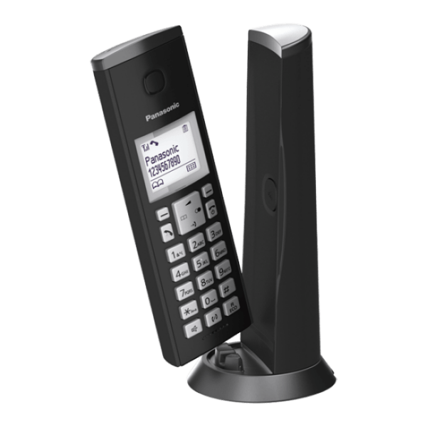 Telefon DECT, alb, 1.5″ LCD, 40 Polyphonic Ringer Melodies, Nuisance Call Block (Up to 30 entries), Do Not Disturb Mode, „KX-TGK210FXB” (timbru verde 0.8 lei)