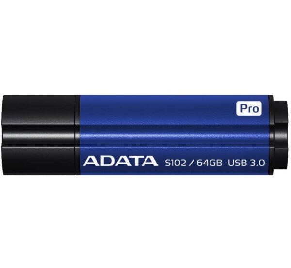MEMORIE USB 3.1 ADATA 64 GB, cu capac, carcasa aluminiu, negru / albastru, „AS102P-64G-RBL” (timbru verde 0.03 lei)