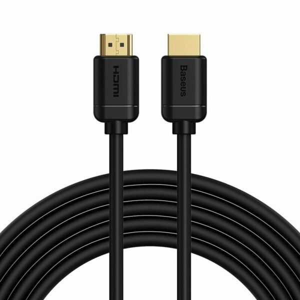 CABLU video Baseus HD Series, HDMI (T) la HDMI (T), rezolutie maxima 4K UHD (3840 x 2160) la 30 Hz, conectori auriti, 5m, negru „CAKGQ-D01” (timbru verde 0.8 lei) – 6953156222540