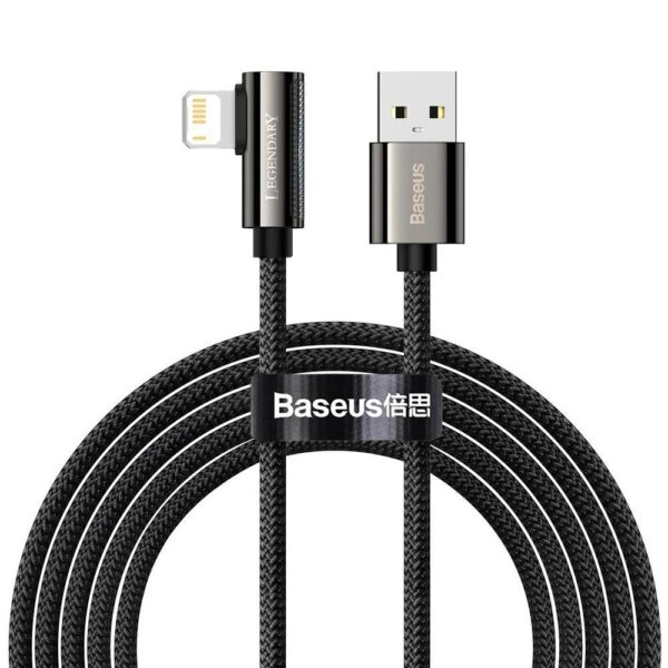 CABLU alimentare si date Baseus Legend Elbow, Fast Charging Data Cable pt. smartphone, USB la Lightning Iphone 2.4A, braided, 2m, negru „CALCS-A01” (timbru verde 0.18 lei) – 6953156207523