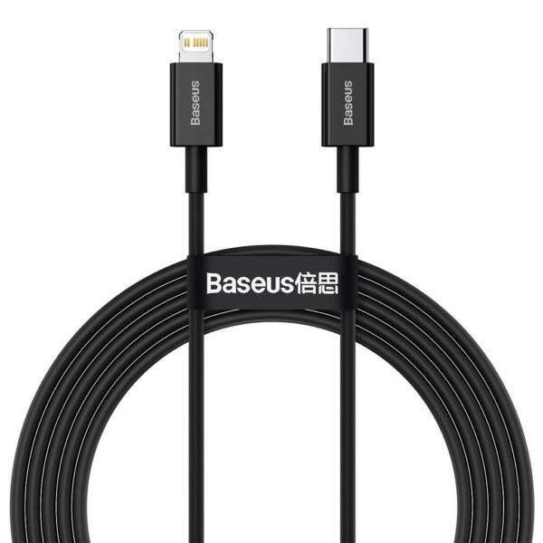 CABLU alimentare si date Baseus Superior, Fast Charging Data Cable pt. smartphone, USB Type-C la Lightning Iphone PD 20W, 2m, negru „CATLYS-C01” (timbru verde 0.18 lei) – 6953156205352