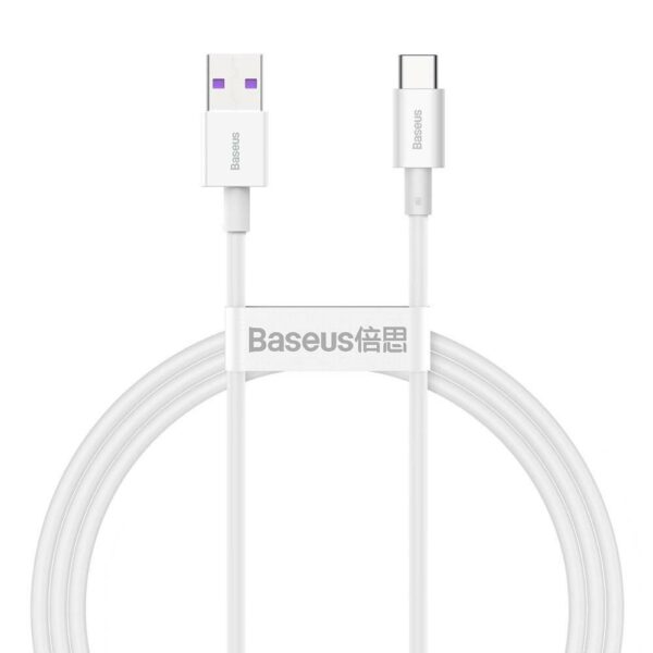 CABLU alimentare si date Baseus Superior, Fast Charging Data Cable pt. smartphone, USB la USB Type-C 66W, 1m, alb „CATYS-02” (timbru verde 0.18 lei) – 6953156205505