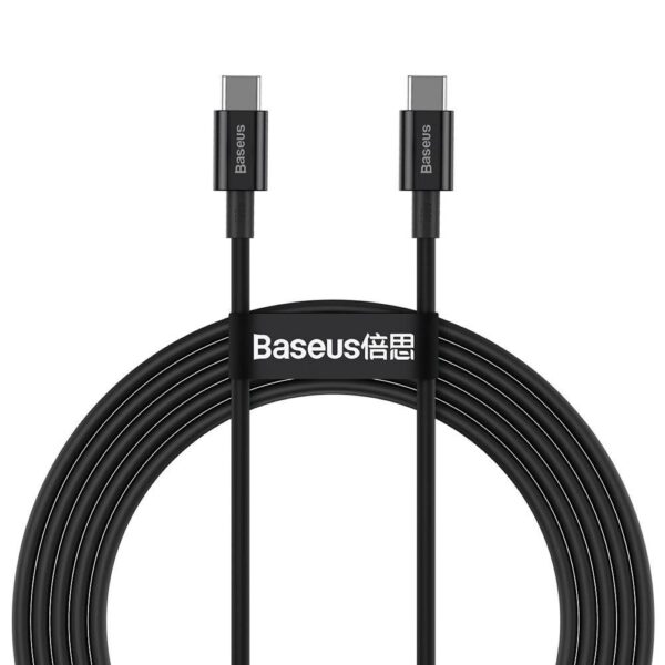 CABLU alimentare si date Baseus Superior, Fast Charging Data Cable pt. smartphone, USB Type-C la USB Type-C 100W, 2m, negru „CATYS-C01” (timbru verde 0.18 lei) – 6953156208445
