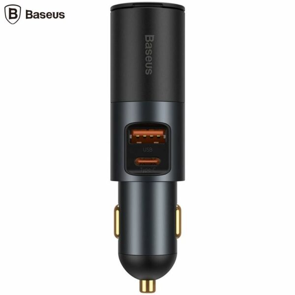 INCARCATOR auto Baseus Share Together, 1 x USB Output 5V/3A, 1 x USB Type-C max 5V/3A si 1 x bricheta auto 60W, total output 120W, pt. bricheta auto, gri „CCBT-C0G” (timbru verde 0.18 lei) – 6953156206694