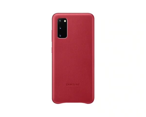 HUSA Smartphone Samsung, pt Galaxy S20, tip back cover (protectie spate), piele, ultrasubtire, rosu, „EF-VG980LREGEU”