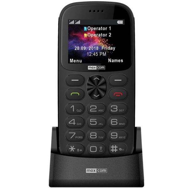 Telefon cu butoane, Maxcom, „MM471” ecran 2.2 inch, dual sim, rez. camera 2 Mpix, 2G, OEM, acumulator 1400 mAh, gri, „MM471 Gray” (timbru verde 0.55 lei)
