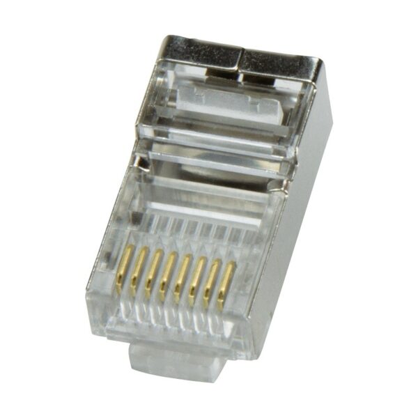 MUFA RJ-45 LOGILINK pt. cablu FTP, SFTP, Cat5e, RJ-45 (T), ecranat, plastic cu metal, 100 buc, „MP0003”