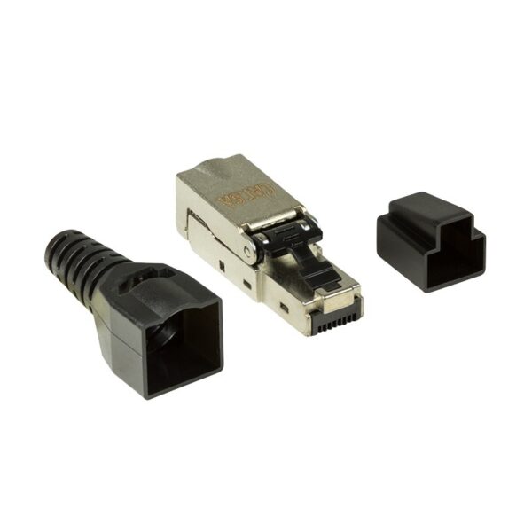 MUFA RJ-45 LOGILINK pt. cablu FTP, SFTP, Cat6a, RJ-45 (T), ecranat, aliaj zinc ecranat, manson, pentru cablu solid/litat AWG22-26, 1 buc, „MP0044”