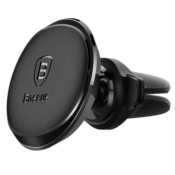 SUPORT AUTO Baseus Magnetic pt. SmartPhone, fixare bord in grila de ventilatie, rotire 360 grade, in partile laterale are 2 prinderi pentru 2 cabluri, negru „SUGX-A01” – 6953156260573
