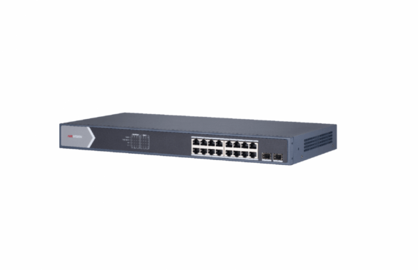 SWITCH. PoE Hikvision, port Gigabit x 16, SFP SFP x 2, managed, carcasa metalica, „DS-3E1518P-SI” (timbru verde 2 lei)