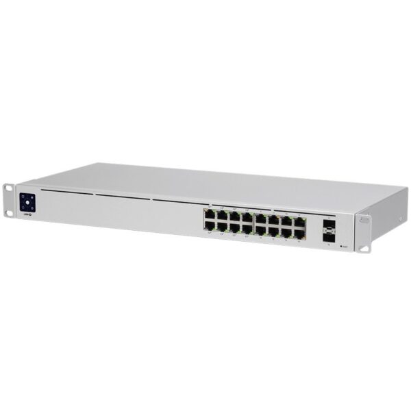 SWITCH. PoE Ubiquiti, port Gigabit x 16, SFP SFP x 2, managed, rackabil, carcasa metalica, „USW-16-POE-EU” (timbru verde 2 lei)