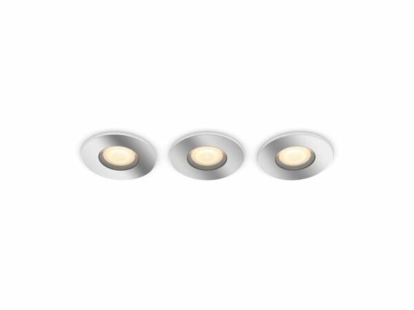 SET 3 SPOTURI incastrate smart LED Philips, soclu integrat, putere 5W, forma spot, lumina alb calda, alb rece, alimentare 220 – 240 V, „000008719514340817” (timbru verde 1.35 lei)