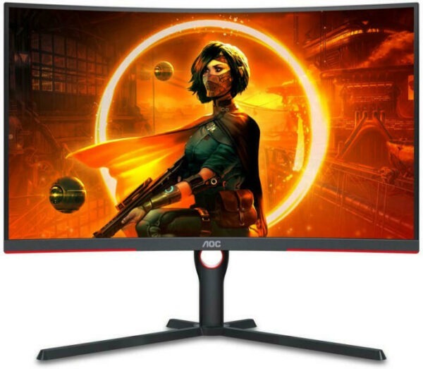 MONITOR AOC 31.5 inch, Gaming, VA, WQHD (2560 x 1440), curbat, 300 cd/mp, 1 ms, DisplayPort | HDMI x 2, „CQ32G3SU/BK” (timbru verde 7 lei)