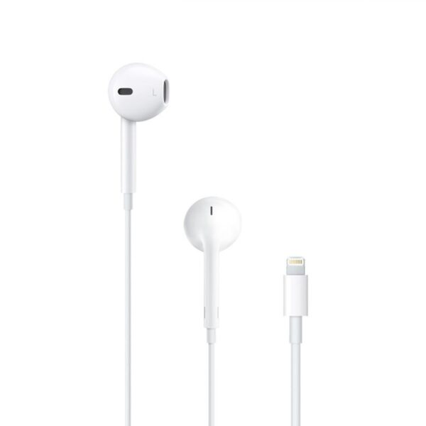CASTI Apple EarPods, pt. smartphone, cu fir, intraauriculare – butoni, microfon pe fir, conectare prin Lightning, alb, „MMTN2ZM/A” (timbru verde 0.18 lei)