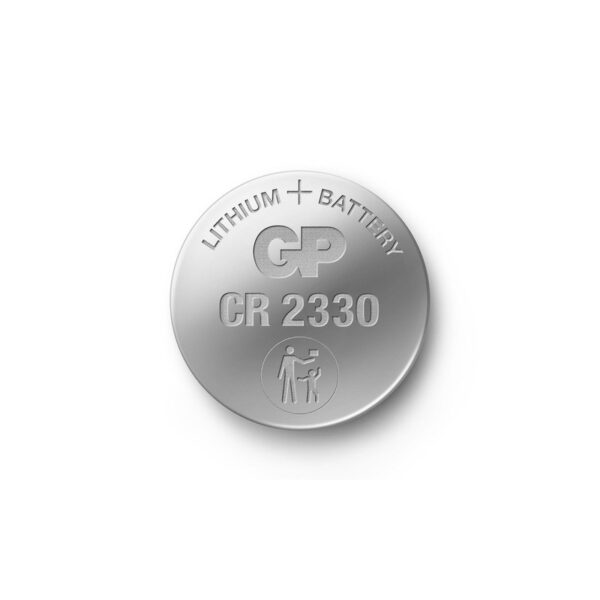 Baterie GP Batteries, butoni (CR2330) 3V lithium, blister 1 buc. „GPCR2330E-2CPU1” „GPPBL2330001” (timbru verde 0.01 lei)
