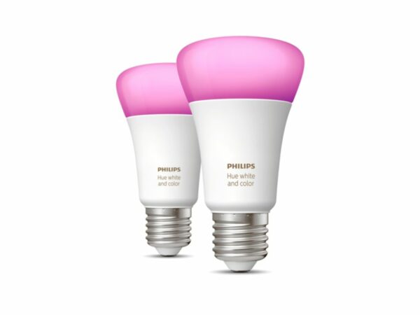 SET 2 becuri smart LED Philips, soclu E27, putere 9 W, forma oval, lumina multicolora, alimentare 220 – 240 V, „000008719514328365” (timbru verde 0.9 lei)
